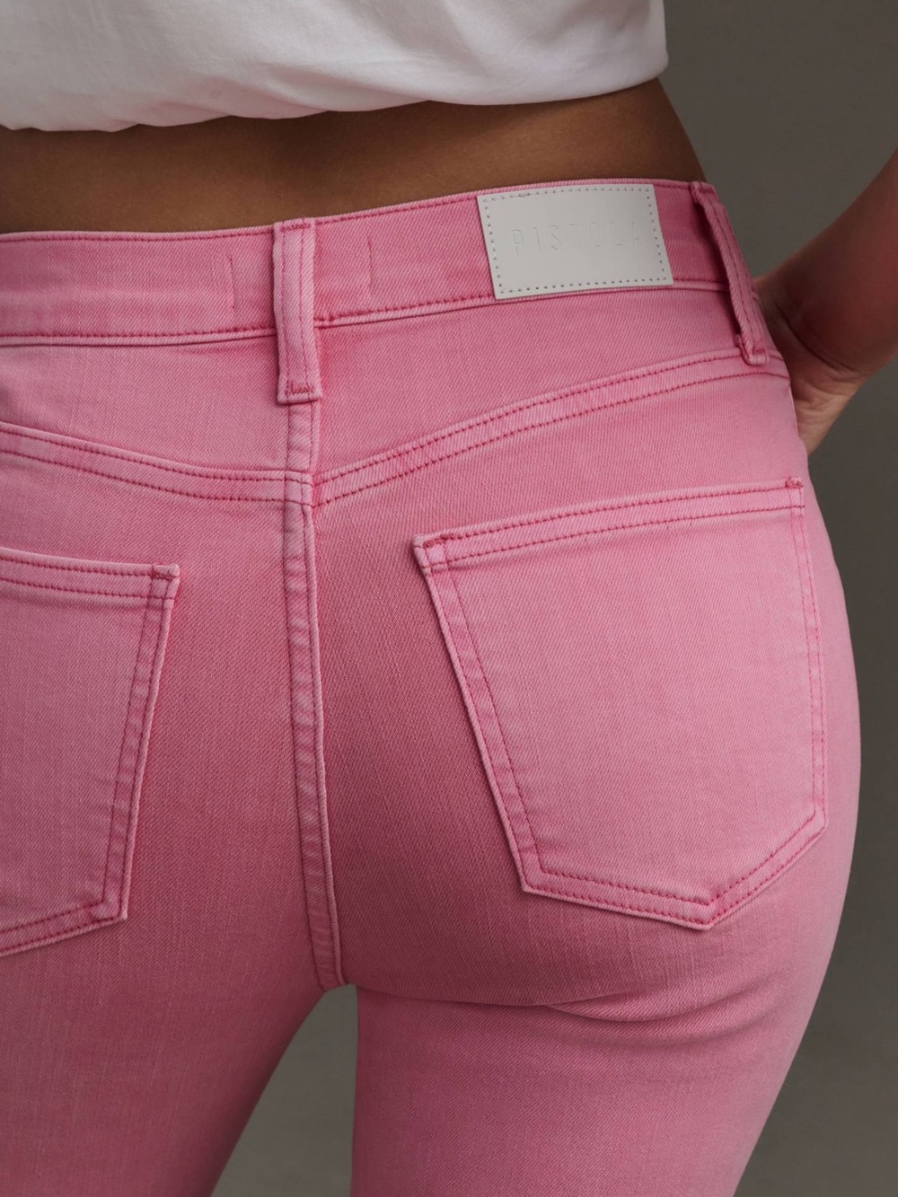 Pistola Lennon High-Rise Crop Flare Jeans Pink Size 29 - Picture 3 of 14